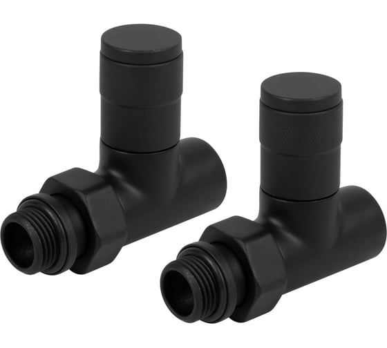 Изображение товара Набор дизайн-вентилей ROYAL THERMO PIANO прямой (черный) 1/2 НС-1422580