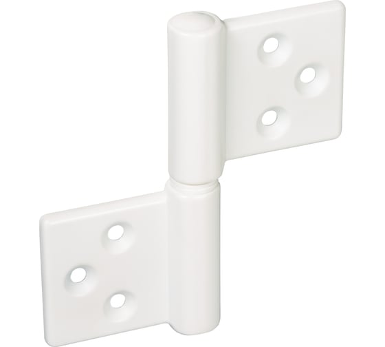 Изображение товара Накладная дверная петля ALDEGHI LUIGI SPA 38x32x12 мм, цвет: матовый белый + монтажный набор 143BO032_T