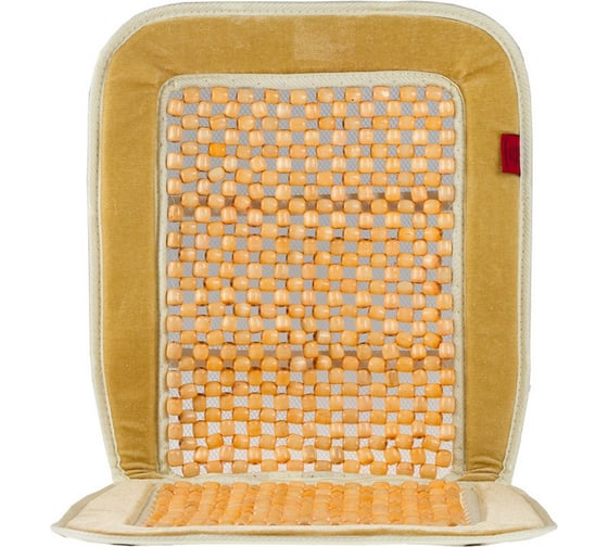 Изображение товара Накидка на сиденье Heyner массажер, деревянные шарики, велюр, бежевая 709200