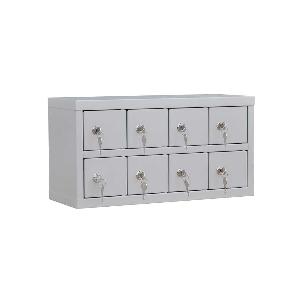 Изображение товара Шкаф для хранения мобильных телефонов ROMMEL ШМ-8, 8 отделений, металлический, светло-серый