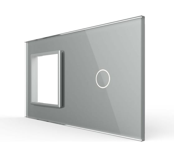 Изображение товара Панель для розетки и сенсорного выключателя LIVOLO 1 клавиша, цвет серый, стекло BB-C7-SR/C1-15