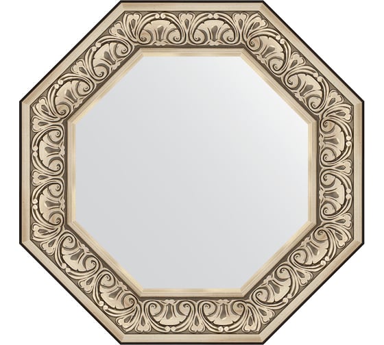 Изображение товара Зеркало EVOFORM в багетной раме - барокко серебро 106 mm (65x65 cm) 7382