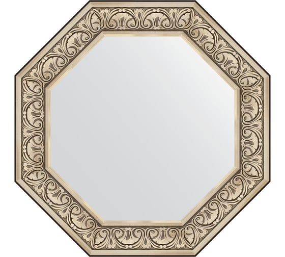 Изображение товара Зеркало EVOFORM в багетной раме - барокко серебро 106 mm (75x75 cm) 7383