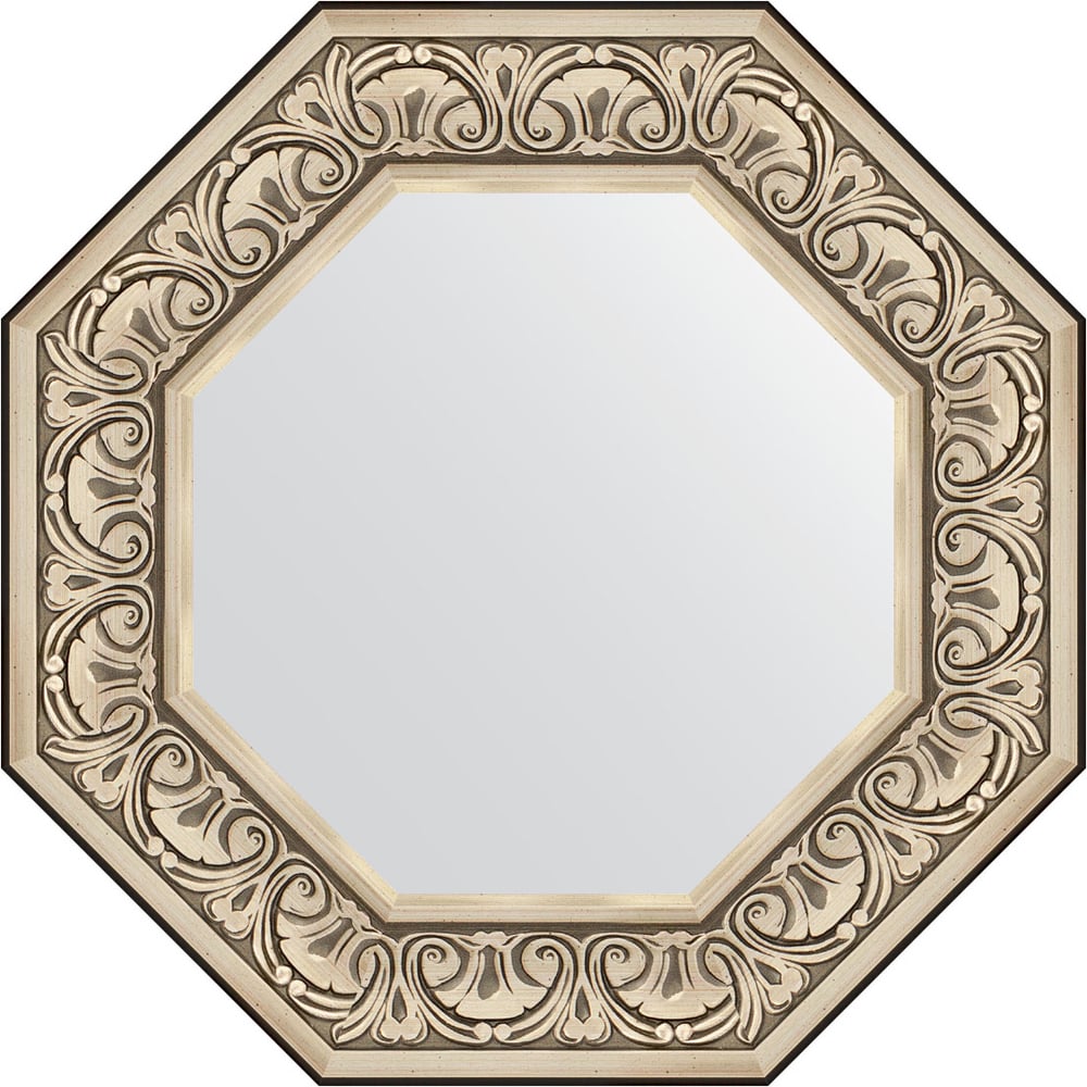 Изображение товара Зеркало EVOFORM в багетной раме барокко серебро 60,4x60,4 см OCTAGON