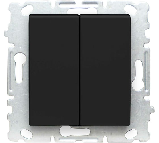 Изображение товара Выключатель Metronex Electric Roma двухклавишный без рамки Черный FVKZ010201CMT