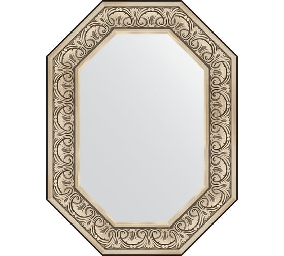 Изображение товара Зеркало EVOFORM в багетной раме - барокко серебро 106 mm (60x80 cm) 7245
