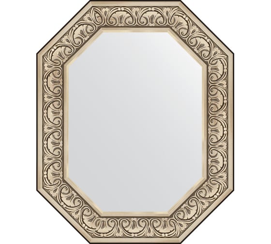 Изображение товара Зеркало EVOFORM в багетной раме - барокко серебро 106 mm (65x80 cm) 7246