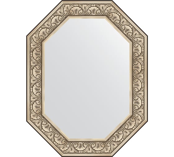 Изображение товара Зеркало EVOFORM в багетной раме - барокко серебро 106 mm (70x90 cm) 7247