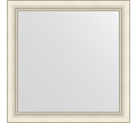 Изображение товара Зеркало EVOFORM в багетной раме - белый с серебром 60 mm (64x64 cm) BY 7618