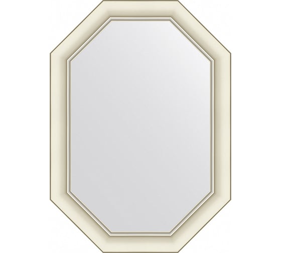 Изображение товара Зеркало EVOFORM в багетной раме - белый с серебром 60 mm (51x71 cm) BY 7433
