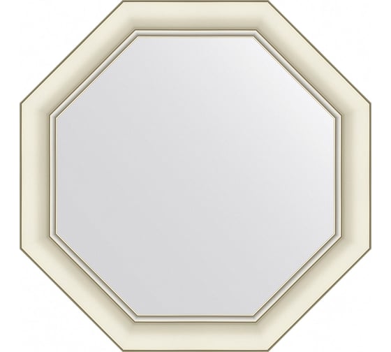Изображение товара Зеркало EVOFORM в багетной раме - белый с серебром 60 mm (56x56 cm) BY 7437