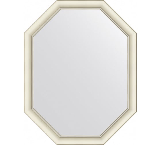 Изображение товара Зеркало EVOFORM в багетной раме - белый с серебром 60 mm (71x91 cm) BY 7436