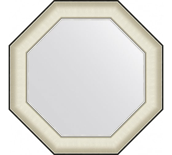 Изображение товара Зеркало EVOFORM в багетной раме - белая кожа с хромом 78 mm (59x59 cm) BY 7446