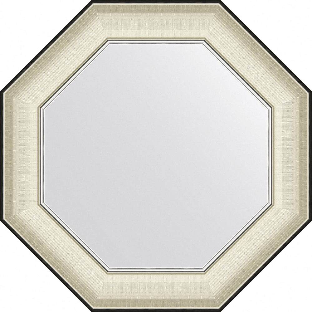 Изображение товара Зеркало EVOFORM в багетной раме белая кожа с хромом 54x54 см