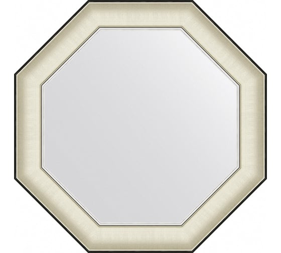 Изображение товара Зеркало EVOFORM в багетной раме - белая кожа с хромом 78 mm (64x64 cm) BY 7440