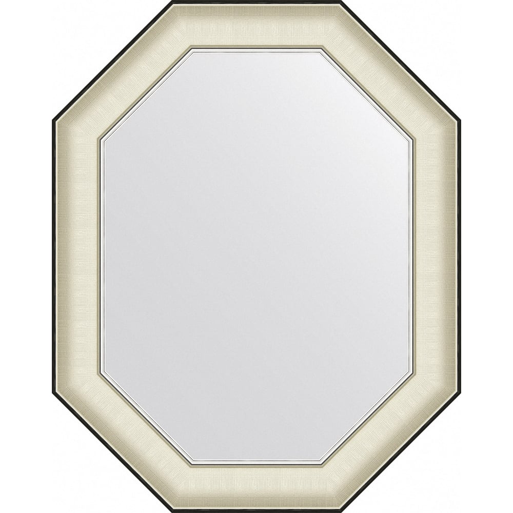 Изображение товара Зеркало EVOFORM в багетной раме - белая кожа с хромом 59x74 см