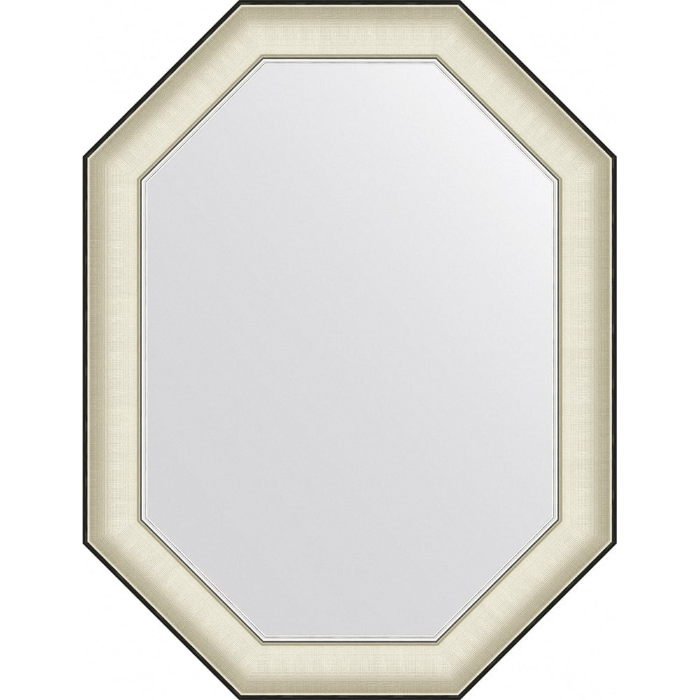 Изображение товара Зеркало EVOFORM в багетной раме белая кожа с хромом 78 мм 64x84 см BY 7444