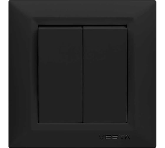 Изображение товара Выключатель Metronex Electric Roma двухклавишный Черный FVK010202CMT