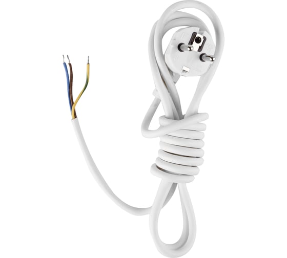 Изображение товара Сетевой шнур СПб УПП-5 с вилкой пвс 3x0,75-81 белый 3,0 м 99927926