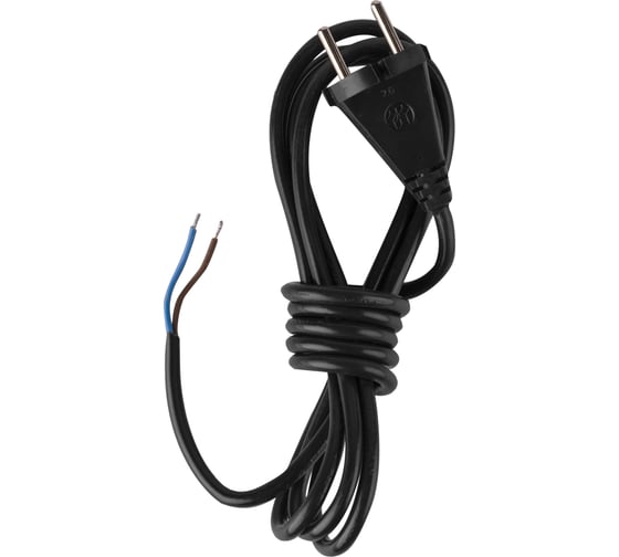 Изображение товара Сетевой шнур СПб УПП-5 с вилкой пвс 2x0,75-26 черный 3,0 м 99927941