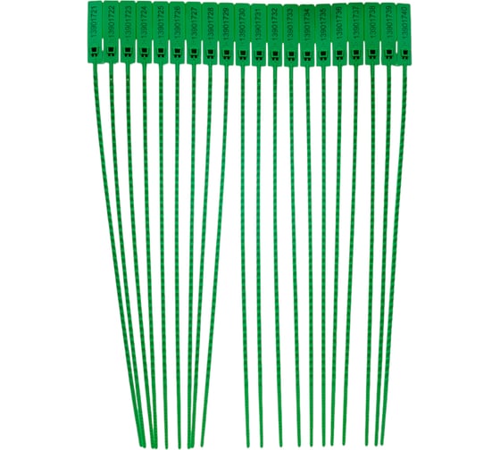 Изображение товара Пластиковая номерная пломба Пломба.Ру D 3,4 мм, L 210 мм, Цвет зеленый 100 шт. КПП-1-2203 619328