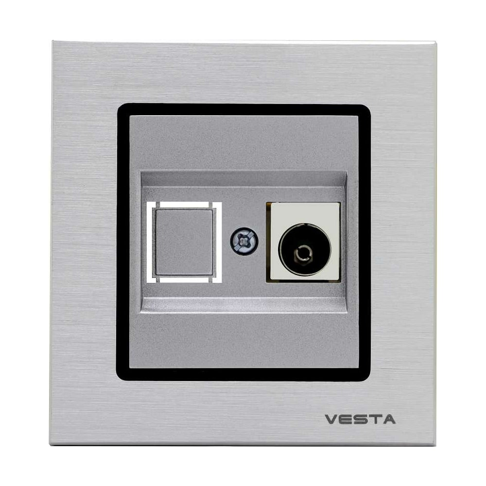 Изображение товара Телефонная розетка Vesta Electric exclusive silver metallic FRZMT040001SER