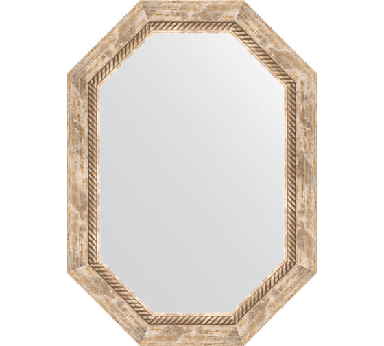 Изображение товара Зеркало EVOFORM в багетной раме - прованс с плетением 70 mm (53x73 cm) 7117