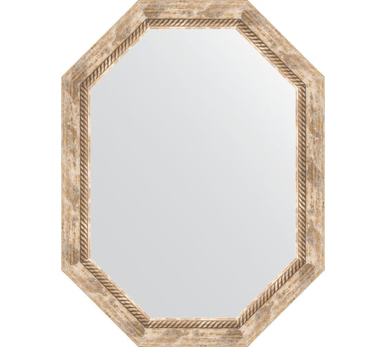 Изображение товара Зеркало EVOFORM в багетной раме - прованс с плетением 70 mm (63x83 cm) 7119