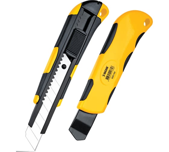 Изображение товара Нож с алюминиевым корпусом SGS усиленный 18 мм с отделением для лезвий 1784SGS