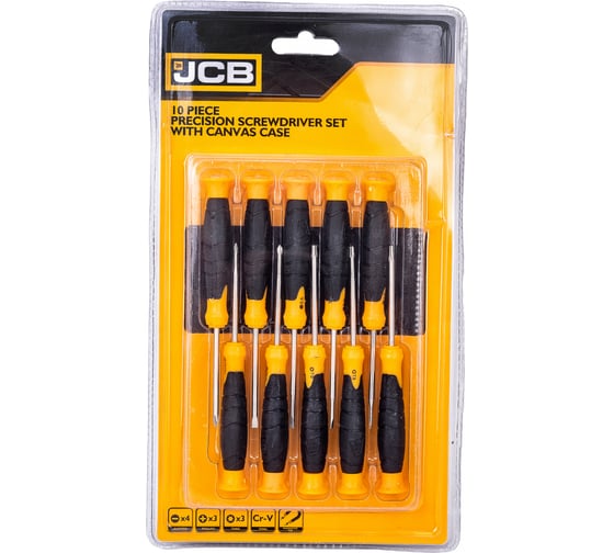 Изображение товара Набор отверток для точных работ JCB CrV cталь, 11 предметов, чехол JSD026