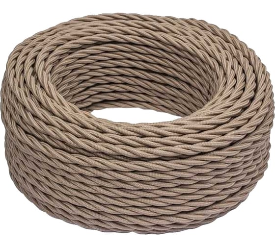 Изображение товара Провод Bironi 2x2,5, капучино, матовый, 20 метров B1-425-716-20