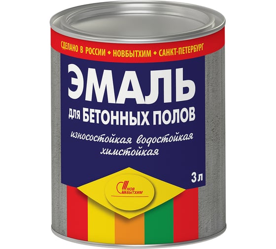 Изображение товара Эмаль для бетонных полов Новбытхим зеленая, 3 л 552