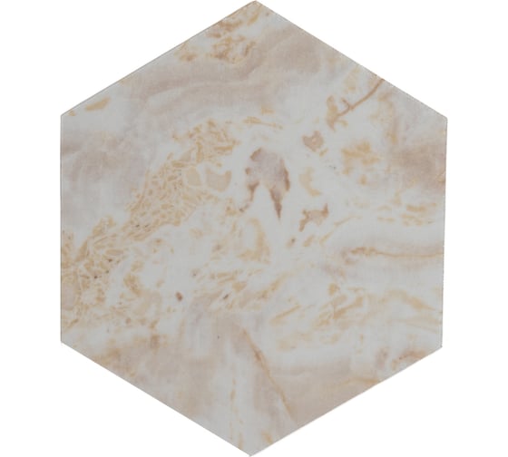 Изображение товара Комплект самоклеящейся ПВХ плитки LAKO Соты Бежевый мрамор, толщина 2 мм, 1.08м², 30 штук LKD-H-582-1