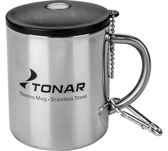 Изображение товара Термокружка Тонар T.TK-038-350 350мл, с пластиковой крышкой+карабин 281106