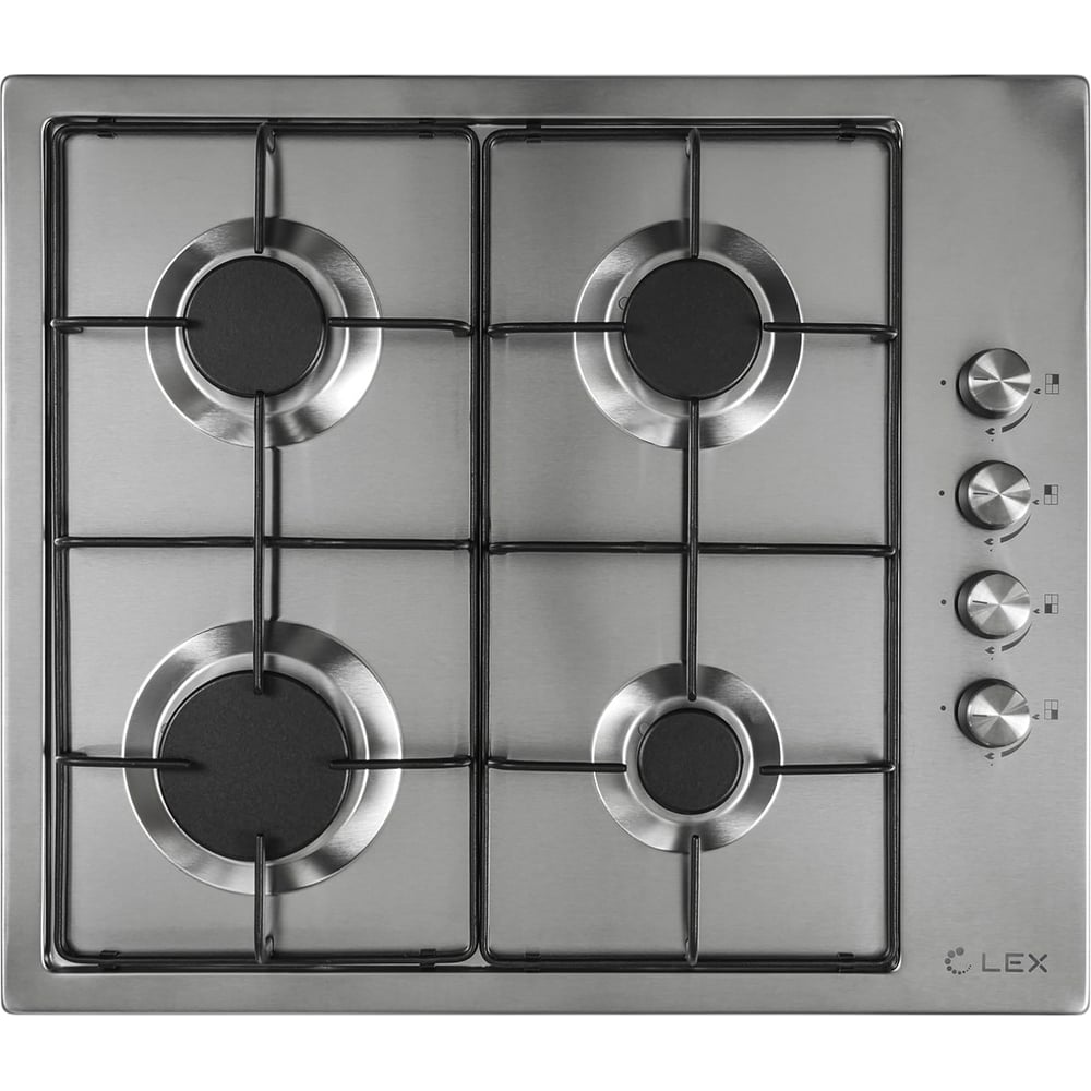 Изображение товара Встраиваемая газовая панель Lex GVS 644-1 IX для современной кухни 4 конфорки