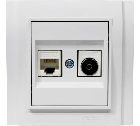 Изображение товара Розетка Metronex Electric Verona для LAN+TV двойная FRZTV020102BEL