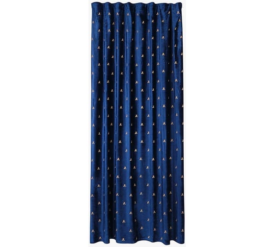 Изображение товара Готовая штора Moroshka Zolotoy Roy, крепление: шторная лента, цвет синий, 160x270 см 938-207-01