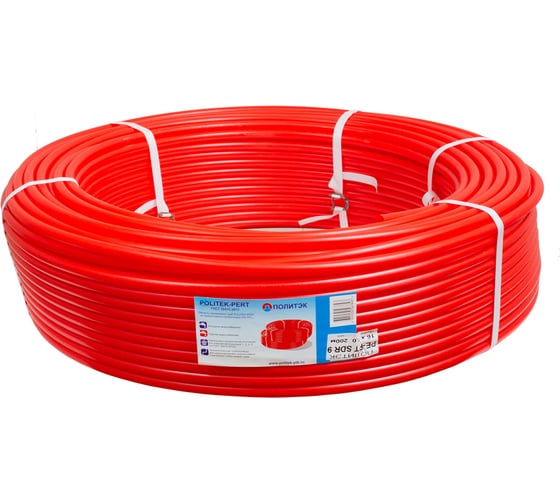 Изображение товара Труба ПОЛИТЭК из полиэтилена PЕ-RТ ф16x2,0 (КРАСНАЯ) (100 м), 90301016020