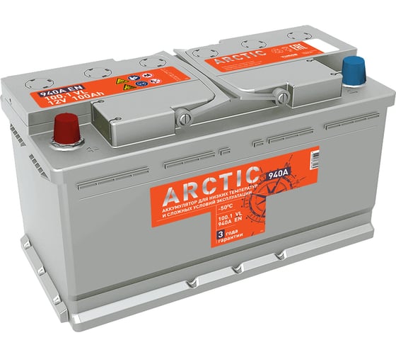 Изображение товара Аккумулятор Titan (9691) ARCTIC 100.1 VL, прямая полярность, 940А, 352x175x190 4607008881585