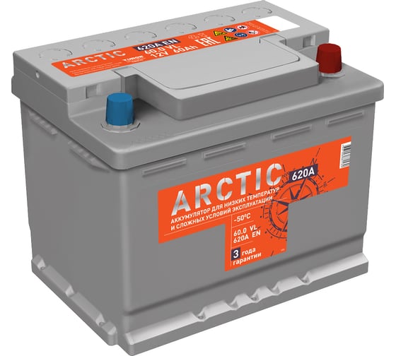 Изображение товара Аккумулятор Titan (9691) ARCTIC 60.0 VL, обратная полярность, 620А, 242x175x190 4607008881530