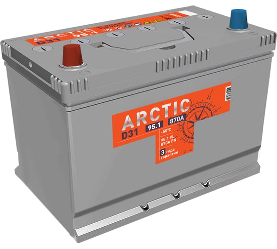 Изображение товара Аккумулятор Titan (9691) ARCTIC ASIA 95.1 VL B01, прямая полярность, 870А, 304x175x223 4607008888157