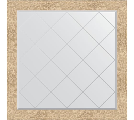 Изображение товара Зеркало EVOFORM с гравировкой в багетной раме - золотые дюны 90 мм (106x106 см) BY 4451