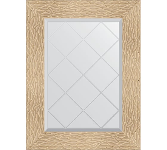 Изображение товара Зеркало EVOFORM с гравировкой в багетной раме - золотые дюны 90 мм (56x74 см) BY 4021