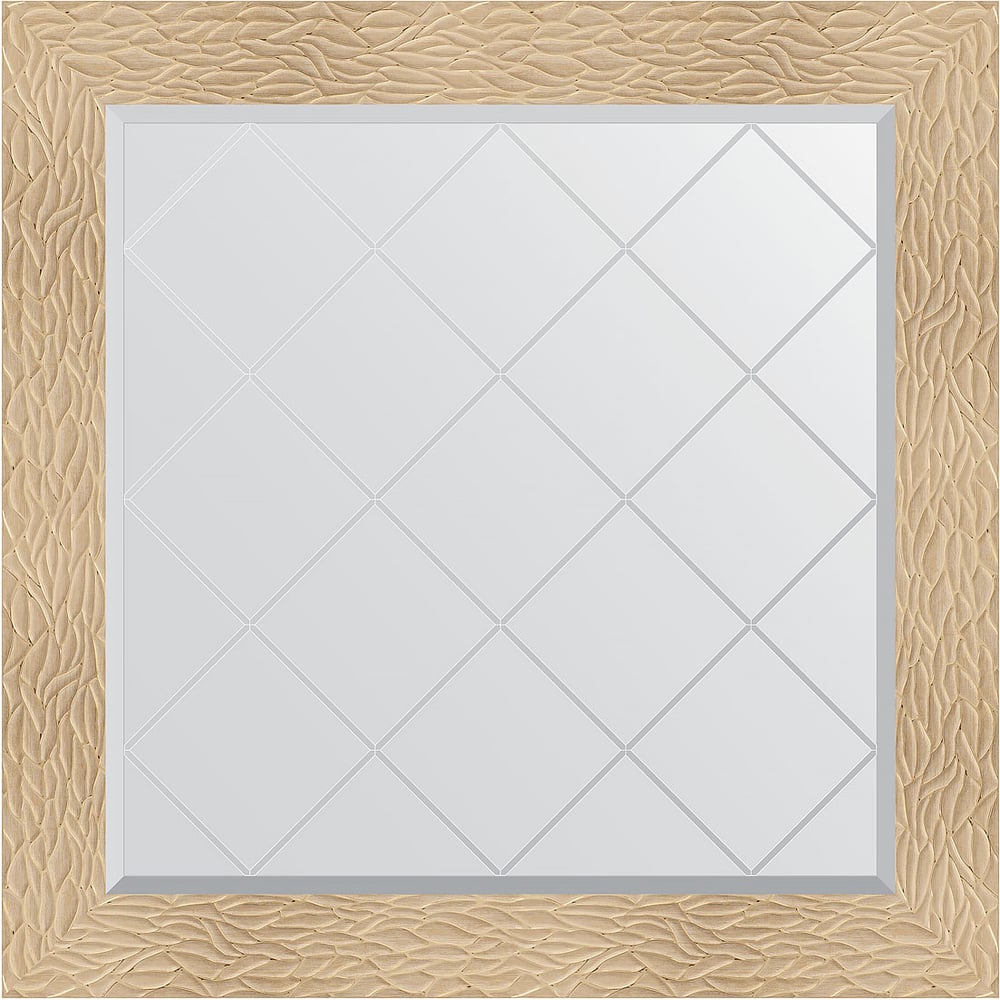 Изображение товара Зеркало EVOFORM с гравировкой 86x86 см в золотой раме