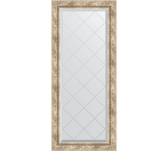 Изображение товара Зеркало EVOFORM с гравировкой в багетной раме - прованс с плетением 70 мм (53x123 см) BY 4048