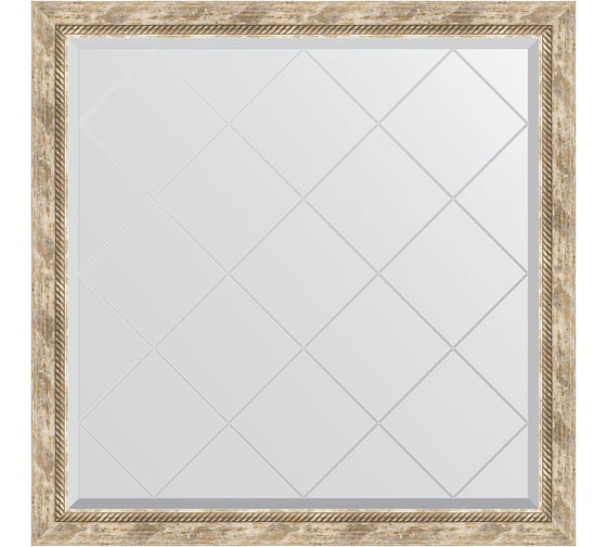 Изображение товара Зеркало EVOFORM с гравировкой в багетной раме - прованс с плетением 70 мм (103x103 см) BY 4435