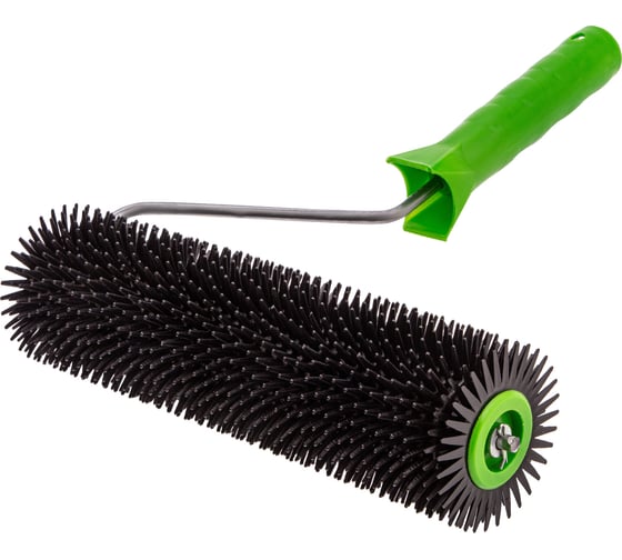 Изображение товара Игольчатый валик для наливных полов СИБРТЕХ с ручкой, острая игла, 240 мм 81110