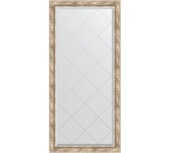 Изображение товара Зеркало EVOFORM с гравировкой в багетной раме - прованс с плетением 70 мм (73x155 см) BY 4263