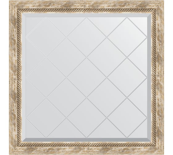 Изображение товара Зеркало EVOFORM с гравировкой в багетной раме - прованс с плетением 70 мм (83x83 см) BY 4306