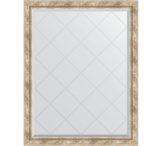 Изображение товара Зеркало EVOFORM с гравировкой в багетной раме - прованс с плетением 70 мм (93x118 см) BY 4349